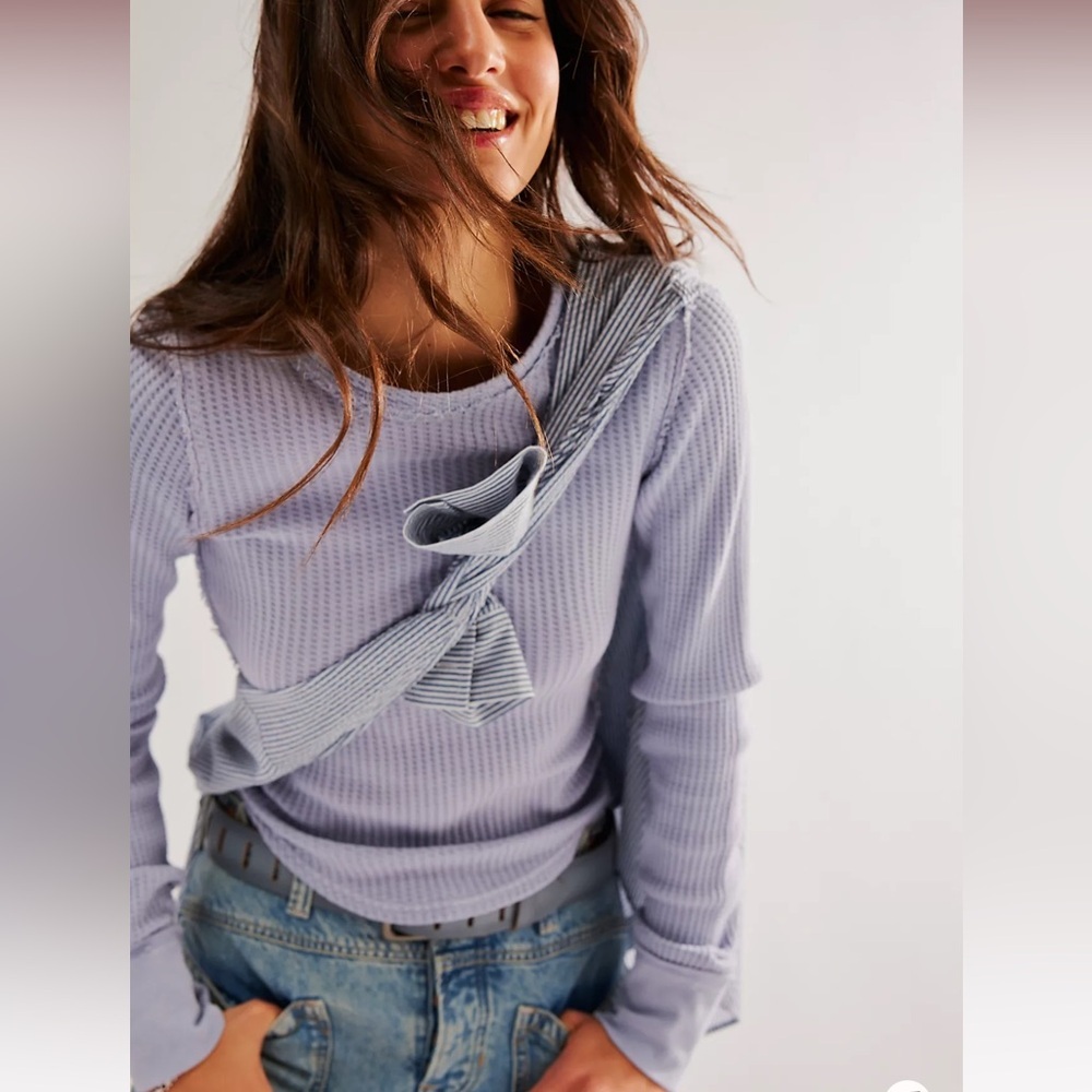 FREE PEOPLE We The Free Roll With it Thermal Icelandic Blue XSmall